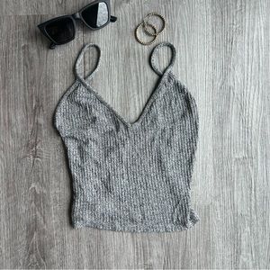Brandy Melville Stretchy Gray Knit Tank One Size
